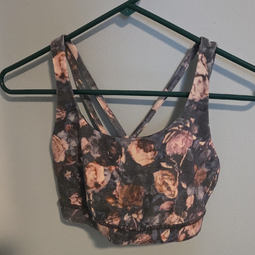 Lululemon Athletica Floral Sports Bra - Black and Pink